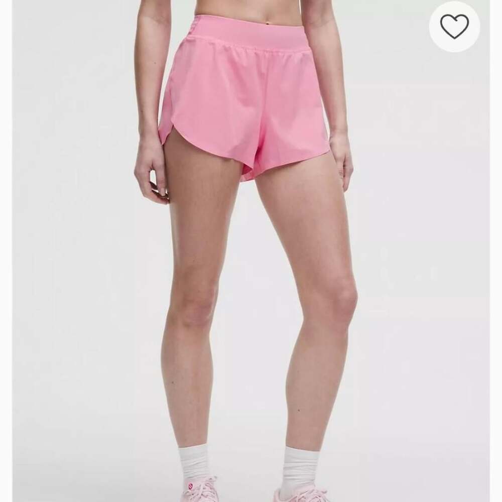 154 Lululemon Fast and Free High-Rise Split Short 3" XL Pink NWT